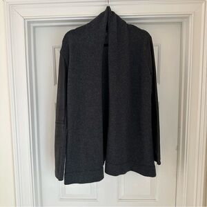 Vince Wool & Leather Cardigan - Black